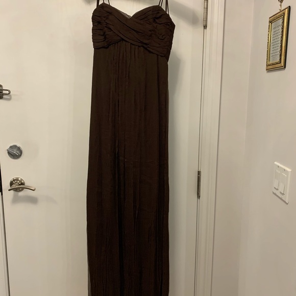 DONATED - Amsale evening dress in espresso brown - Picture 4 of 10